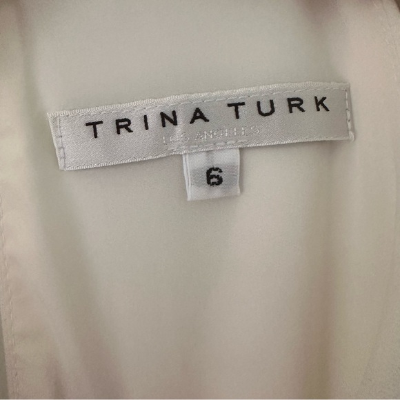 Trina Turk Ivory Bridal Jumpsuit Size 6 Civil Wedding Rehearsal Dinner - Picture 3 of 16